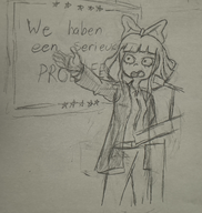 bow dutch_text meta:general_fanart microphone mymy niggerwiggle pencil_(medium) politician sisa speech star text // 2731x2887 // 4.3MB