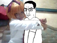 annoyed cosplay hug irl mymy niggerwiggle variant:chudjak // 800x600 // 450KB