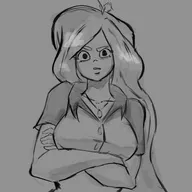 big_breasts black_and_white coco crossed_arms disappointed disapproving drawing eyebrow_raised meta:general_fanart necklace sketch ZMTFU // 1500x1500 // 399KB