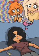 acid coco crying drugs maya meta:general_fanart mymy thought_bubble // 1769x2512 // 2.6MB