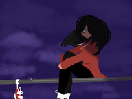 :( artist:lyn artist_signature looking_to_the_left maya meta:general_fanart night sad shoe shoes // 736x552 // 293KB