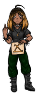 artist:oekakigod cleo counter holding_object holding_sign meta:rijkskunst middle_finger thrembo transparent_background // 1200x3000 // 87KB