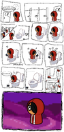 black_hair clock comic dutch_text english_text exclamation_mark green_eyes locker lockers maya meme meta:general_fanart peeb_in_hoodie phone queen_of_hearts question_mark speech_bubble surprised text text_bubble text_bubbles toilet unknown_artist variant:peeb // 1440x2944 // 1.4MB