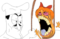 2soyjaks ack ahegao anti_ongezellig arm bloodshot_eyes bowtie closed_mouth crying hair hand hanging holding_object holding_rope lynching mustache mymy ongezellig open_mouth orange_hair orange_skin peppino_spaghetti pizza_tower rope smile smug soyjak stubble style_emulation tongue variant:unknown video_game yellow_teeth // 2163x1426 // 153KB