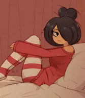 :| artist:fabz_rc bed frown looking_away looking_right maya meta:general_fanart pillow sad tsxt // 1919x2200 // 416KB