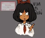 :D artist:soru black_hair cross_eyed grey_background meta:general_fanart mymy niggerwiggle open_mouth peru red_tie screenshot strawpage text tie wall_eyed // 1444x1203 // 104KB