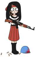 antichrist blood bullets cam_(drawfag) drawing gun kiki meta:general_fanart nato transparent_background weapon // 1446x2278 // 257KB