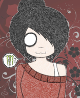 :3 artist:EpicCatMewing frutiger_areo hair_bun hair_covering_eye hair_over_eye hair_over_eye_(maya) maya meta:general_fanart monster_energy_drink tagme // 1274x1569 // 3.2MB