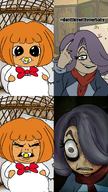 angry artist:lildrawingboy binky bow english_text meta:general_fanart mymy niggerwiggle orange_hair painted_nails purple_hair sweating text tiktok variant:agugu vera // 1077x1920 // 2.0MB