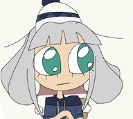 beanie beanie_with_earflaps chair grey_hair hat hoodie stan variant:soymy white_hair white_void // 855x762 // 45KB