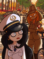 artist:spontaneous bike france japan kiki military_uniform mymy nazi_armband war // 1536x2048 // 4.7MB