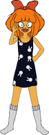 blue_eyes blue_skirt dress meta:general_fanart mymy niggerwiggle orange_hair orange_skin pajamas pyjama socks unknown_artist // 1478x3975 // 412KB