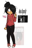 artist:stargazermaya maya meta:general_fanart nervous peace_sign standing // 1067x1578 // 127KB