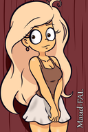 artist:maud-fal coco looking_at_viewer meta:general_fanart sisa skirt smile // 512x768 // 60KB