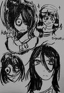 :( :D artist:wowowo D: doodle looking_at_viewer maya meta:general_fanart sad sketch sketches smiling text // 2548x3688 // 2.2MB