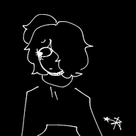 artist:raddest_ray black_and_white black_background black_void hair_bun hair_covering_eye hair_over_eye hair_over_eye_(maya) hoodie looking_to_the_side maya meta:general_fanart star // 2067x2067 // 211KB