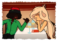 artist:entiral chain chair coco date flag:libya jamal laughing menu meta:rijkskunst nigger racebait restaurant table // 1484x1050 // 697KB