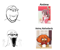 2soyjaks anime anti_ongezellig arm glasses hand hands_up japan meme mymy netherlands ongezellig open_mouth place_japan precure smile soyjak stubble subvariant:wewjak subvariant:wholesome_soyjak thing variant:gapejak variant:soyak yui_nagomi // 865x727 // 258KB