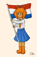 dutch_flag holding meta:general_fanart milktag_(pre-release) mymy smiling tagme unknown_artist // 1110x1693 // 123KB