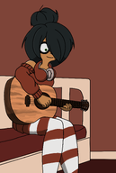 bed drawing guitar headphones maya meta:general_fanart playing_instrument sitting smiling // 2796x4149 // 1.2MB