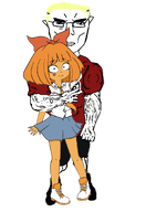 bowtie buff closed_mouth clothes ear female full_body glasses hair manlet mymy necktie ongezellig orange_hair orange_skin skirt sonnenrad soyjak subvariant:chudjak_front subvariant:unbotheredchud transparent_background tshirt variant:chudjak vein yellow_hair // 1168x1701 // 457KB