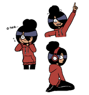 artist:oeresundbridge blank_background blush dutch_text headphones hoodie looking_at_viewer maya meta:general_fanart single_color_background single_colour_background text white_background // 1058x1126 // 20KB