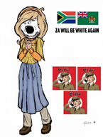 aue ciu coco erika flag:nazi_germany glasses meta:ias nazi nazi_flag open_mouth south_africa south_africa_flag stubble text unknown_artist variant:gapejak // 1617x2147 // 2.1MB