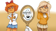 coco disapproving feraljak looking_at_viewer meta:rijkskunst mirror mymy niggerwiggle soyjak variant:feraljak // 4500x2500 // 5.3MB