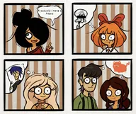artist:john_smith black_bar blonde_hair blue_eyes bodypillow bow brown_eyes coco comic english_text freckles graying green_eyes hair_bun hair_covering_eye hair_over_eye hair_over_eye_(maya) light_yagami maya meta:general_fanart mymy necklace needs_dutch_tag niggerwiggle Noga orange_hair ravi sleeveless_undershirt soei speech_bubble spongebob spongebob_squarepants squidward squidward's_suicide squidward_tentacles stuttering suspenders sweat sweating tanktop text text_bubble thought_bubble thought_bubbles tie undershirt wifebeater // 2048x1720 // 519KB