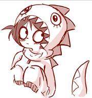 artist:gussywussy blush dinosaur dinosaur_costume maya meta:general_fanart tagme white_background white_void // 697x745 // 228KB