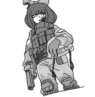 black_and_white blood drawing gun looking_at_viewer meta:rijkskunst mymy outfit soldier // 1128x1148 // 89KB