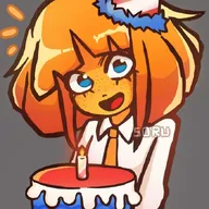 artist:soru birthday cake looking_at_viewer meta:general_fanart mymy smiling // 680x680 // 81KB