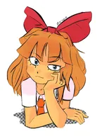 artist:zarajevo blue_eyes bow freckles looking_at_viewer meta:general_fanart mymy orange_hair tie // 1500x2092 // 274KB