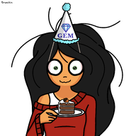 artist:tronikin birthday cake gem ggtag maya meta:general_fanart nuts party_hat sisa twodayslateaward // 3350x3350 // 1.1MB