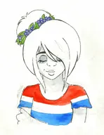 dutch_flag flower_girl hand_drawn maya merel_(artist) meta:general_fanart smiling tagme // 1399x1812 // 351KB