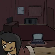 bed laptop maya meta:general_fanart milktag_(minor) pov room // 2048x2048 // 189KB