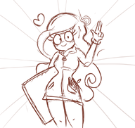 artist:gussywussy blush brown_and_white canvas coat coco gesture heart light_bim meta:general_fanart paint_brush pencil shine two_fingers zipper // 912x863 // 257KB