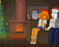 background beard black_hair boot boots bow brick bricks carpet christmas christmas_hat christmas_tree couch english_text facial_hair fire fireplace freckles full_body glasses hair hand handholding happy holding_hands jean jeans joy log millions_must_die mustache mymy no_beard ongezellig orange_hair ornament ornaments Santa santa_hat sitting skirt sleeping snow snowing star subvariant:feralsquirrel text tie tree variant:chudjak variant:cobson variant:feraljak window // 2048x1639 // 459KB