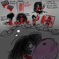 artist:stargazermaya blobfish blood crying dialogue gore holding_object maya meta:general_fanart noose rope self_harm tears text // 2048x2048 // 501KB