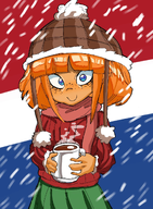 beanie christmas hot_chocolate meta:general_fanart mymy scarf smiling snow sweater unknown_artist winter // 920x1251 // 1.5MB