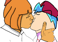 blue_hair bowtie boyfriend_(friday_night_funkin') cap clothes female friday_night_funkin' hair hand hat kissing mymy ongezellig orange_hair orange_skin subvariant:flarteyejak transparent_background tshirt variant:fisheyejak variant:flartson // 968x712 // 67KB