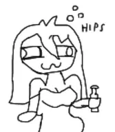 artist:someonestolemymilk bottle cross_eyed dress drunk mayo mayo_en_curry meta:general_fanart onamonapia sitting text white_void // 333x384 // 14KB