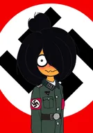 blushing drawing looking_at_viewer maya meta:rijkskunst nazi nazi_outfit nazi_salute nazi_soldier nervous smiling ss ss_bolts sstag // 895x1280 // 127KB