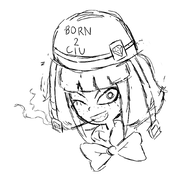 black_and_white bow car cigarette english_text freckles gem hat helmet looking_at_viewer meta:general_fanart mymy smiling smoking text winking wordplay // 872x832 // 258KB
