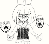 artist:entiral black_and_white bomb grim_(artstyle) meta:rijkskunst mymy niggerwiggle pointing variant:cobson variant:impish_soyak_ears variant:shirtjak // 800x723 // 62KB