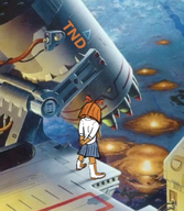 afrika bomb boot boots bow earth edit explosion exterminatus genocide looking_down meta:rijkskunst missile missle mymy skirt space space_station spaceship standing tnd watching weapon // 780x895 // 1.5MB