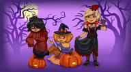 artist:huwabag bowtie coco coomer_artstyle costume drawing female halloween maya meta:rijkskunst mymy ongezellig orange_hair pumpkin toss vampire variant:cobson variant:soyak witch // 4350x2400 // 5.9MB
