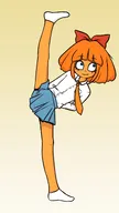 artist:lidlyarts blue_eyes freckles looking_up meta:general_fanart mymy orange_hair skirt sock tie white_void // 1080x1920 // 107KB