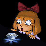 :o artist:squidytheone black_background blue_eyes bow eyebrows eyelashes featured gem gemstone meta:rijkskunst mymy niggerwiggle no_freckles open_mouth orange_hair shine // 213x213 // 8.5KB