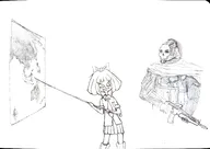 drawing ghost_(call_of_duty) gun headphones map meta:general_fanart mymy niggerwiggle sketch smiling // 4267x3019 // 1.4MB